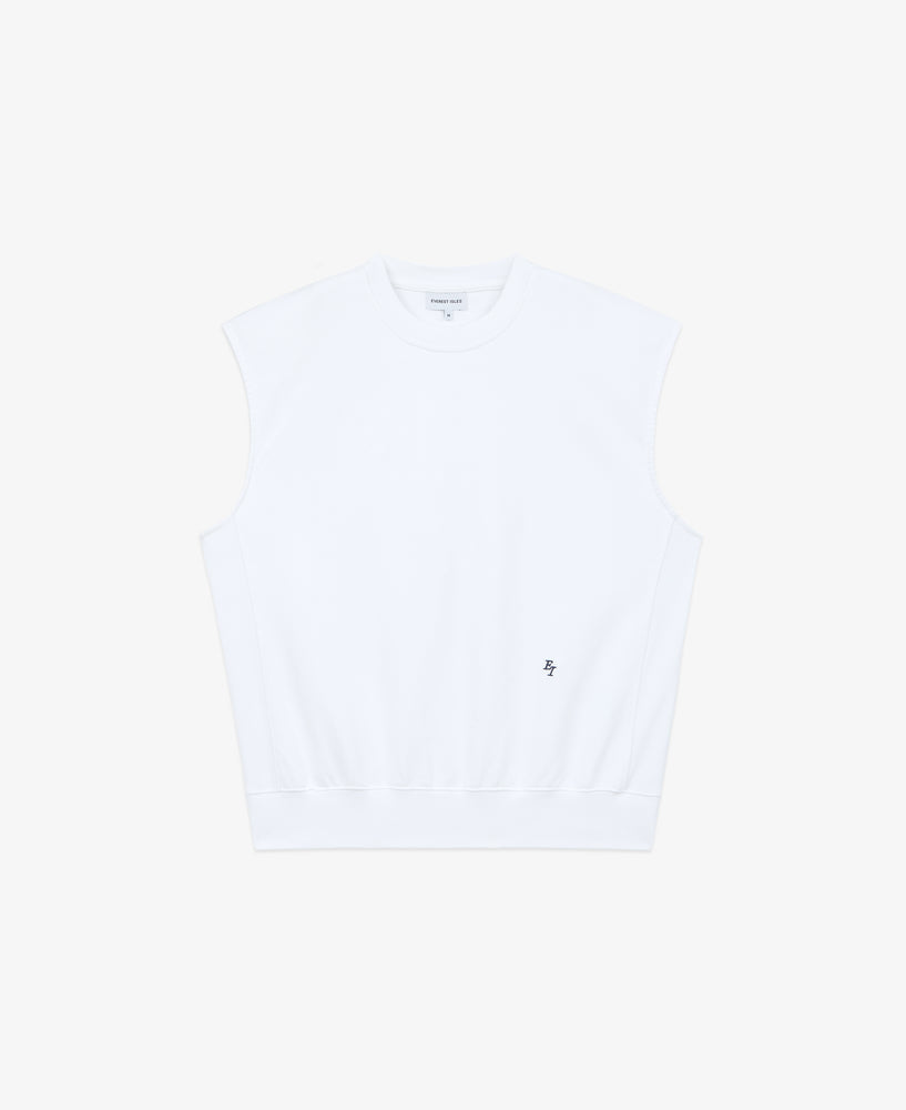 EI Monogram Fleece Cutoff Crewneck - White
