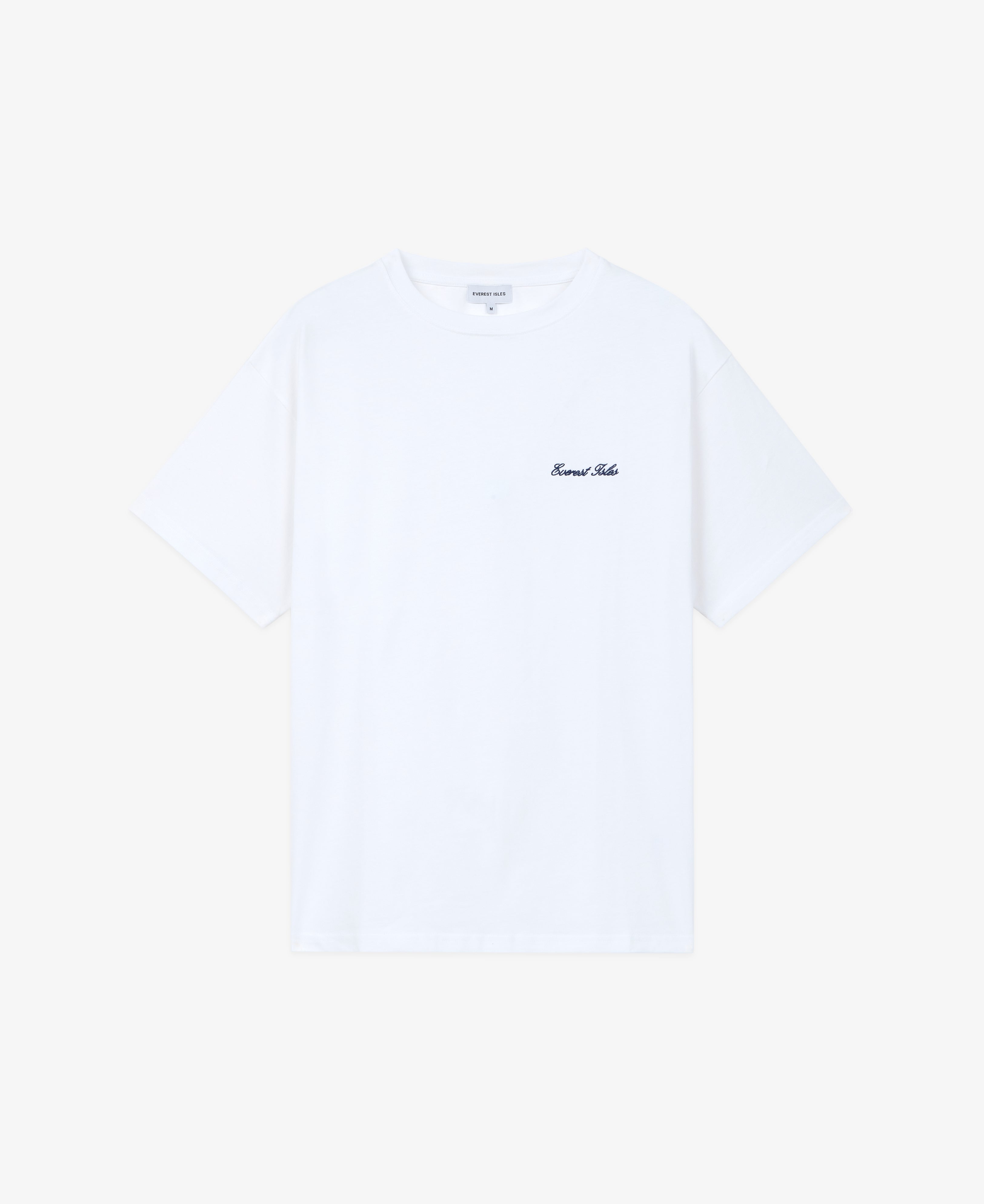 Embroidered Script Tee S/S - White