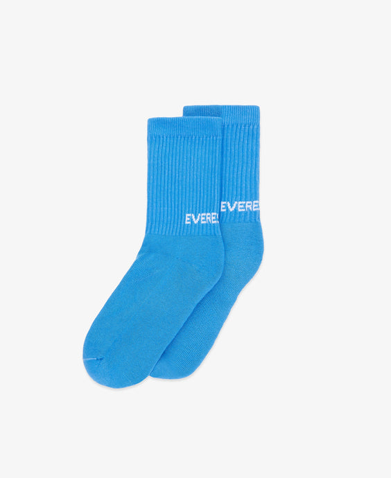 3 Pack Crew Length Socks- Sky Blue